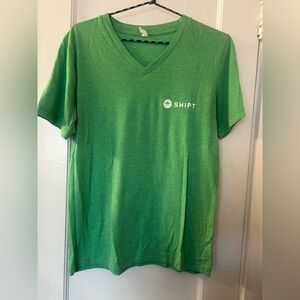 Shipt Shopper Light Green V-Neck Short Sleeve Tee with Shipt Spaceship Logo